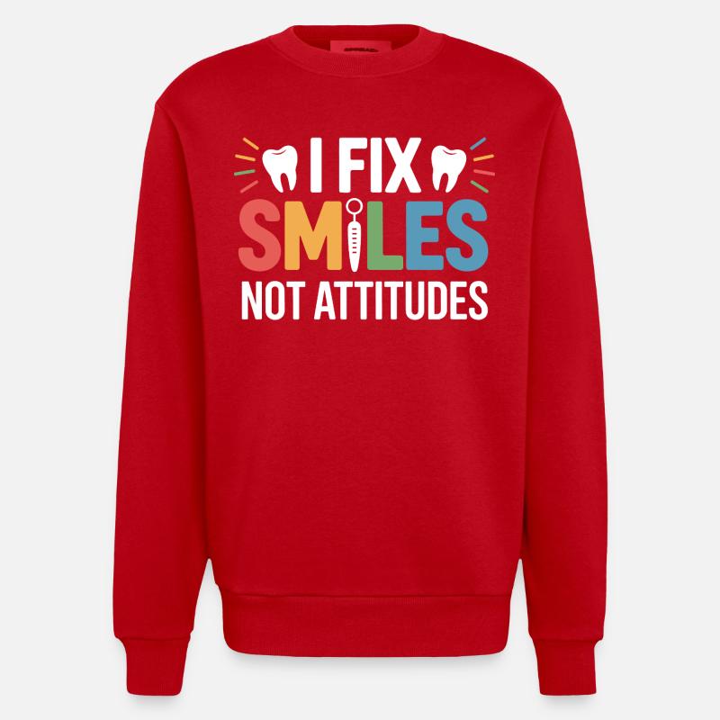 Conception artisanale du pont dentaire - Sweat bio épais oversize fabriqué en UE - rouge