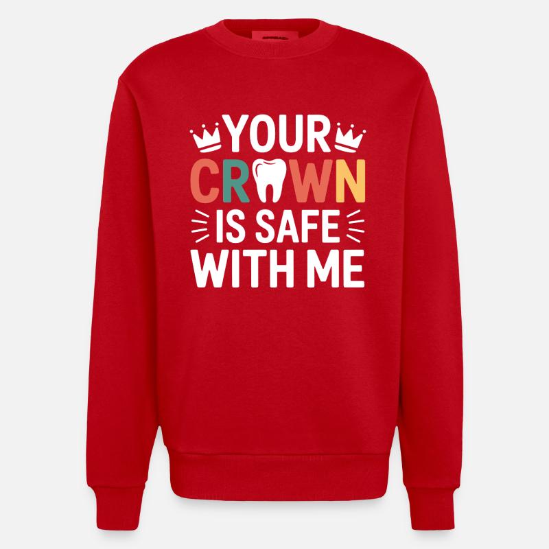 Prothésiste dentaire Crown Bridge - Sweat bio épais oversize fabriqué en UE - rouge