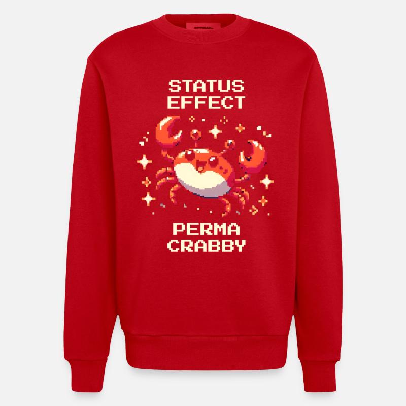Status Effect: Perma-Crawly | Crab, Sea - Heavyweight Oversized Organic Crew Neck Made in EU - red