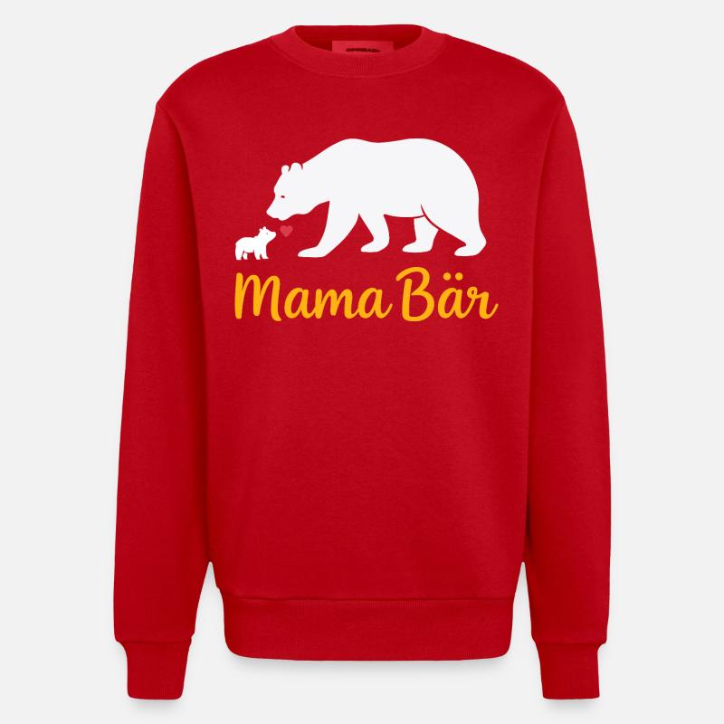 Future Maman MAMA BEAR Rétro Drôle - Sweat bio épais oversize fabriqué en UE - rouge