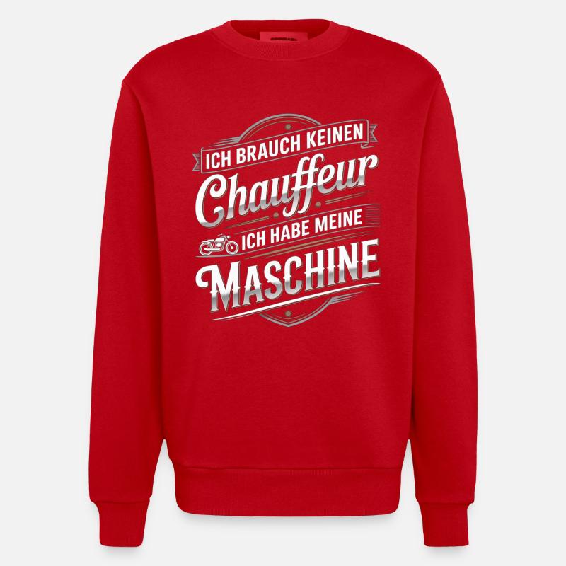 Machine au lieu d’un chauffeur - Sweat bio épais oversize fabriqué en UE - rouge