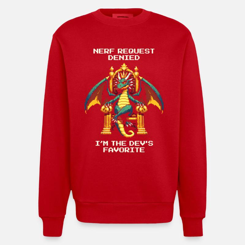 Developer's Favorite | Dragon - Heavyweight Oversized Organic Crew Neck Made in EU - red