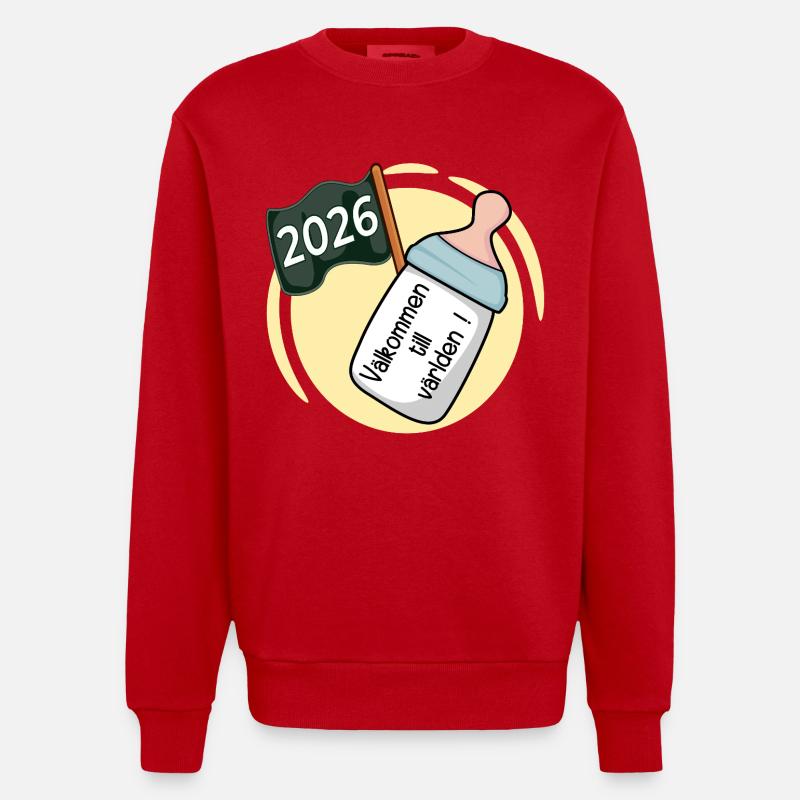 Willkommen in der Welt 2026 - Heavyweight Oversized Organic Crew Neck Made in EU - Rot