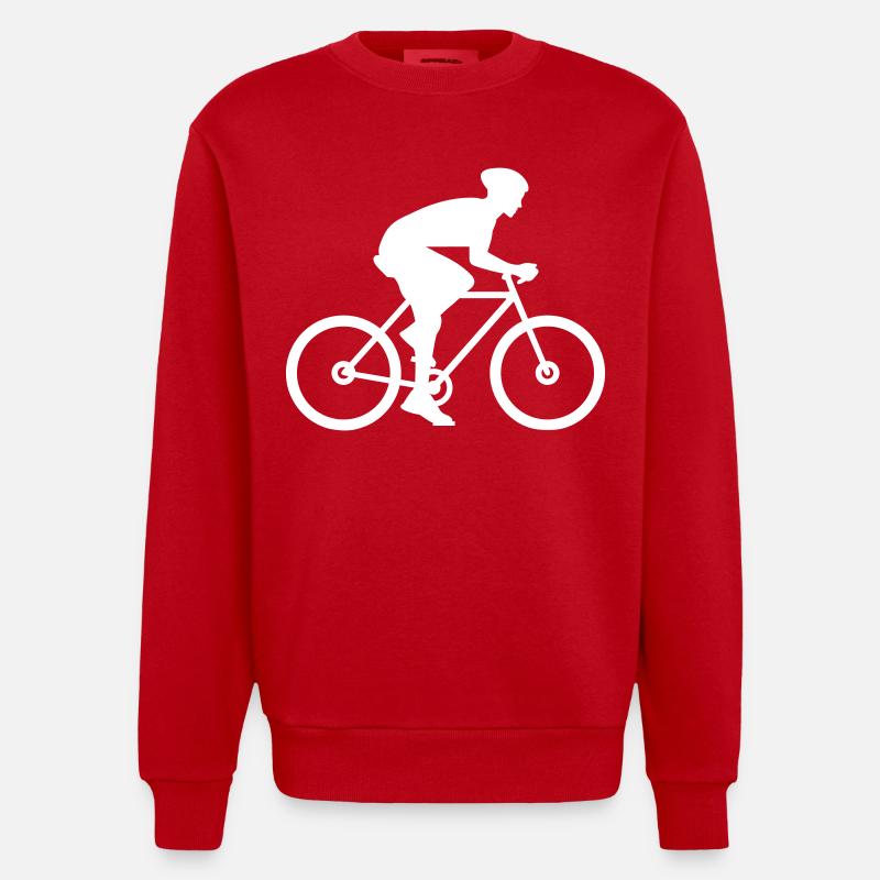 Conception de cadeaux pour le cyclisme - Sweat bio épais oversize fabriqué en UE - rouge