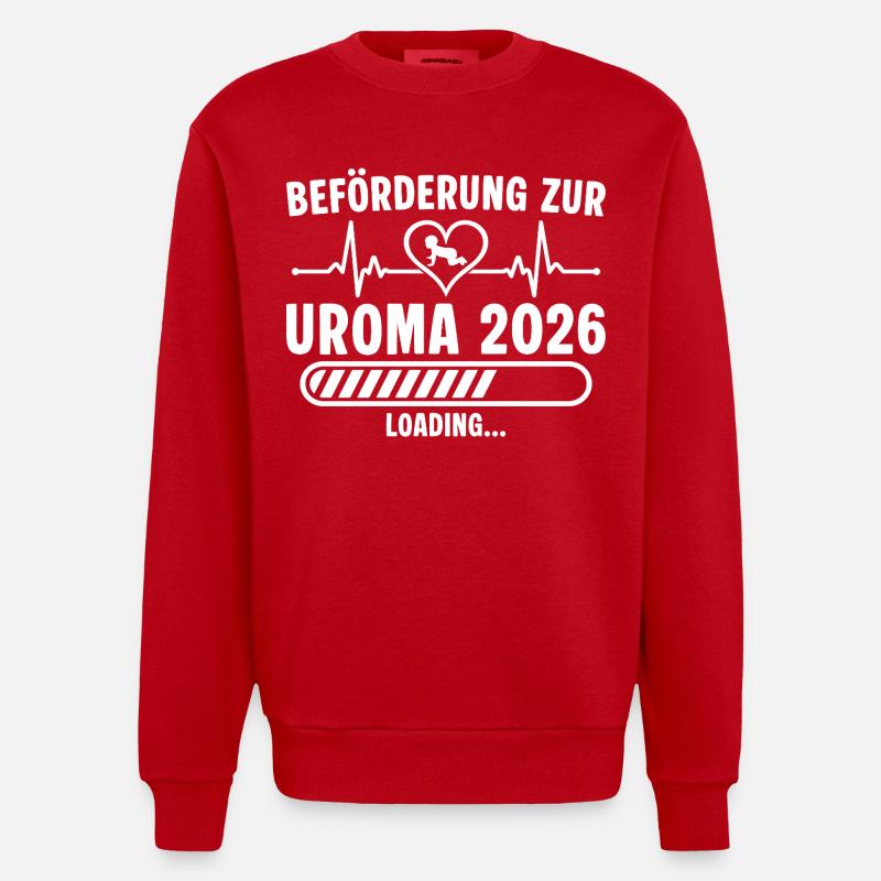 Promotion au poste d’arrière-grand-mère 2026 invitations - Sweat bio épais oversize fabriqué en UE - rouge