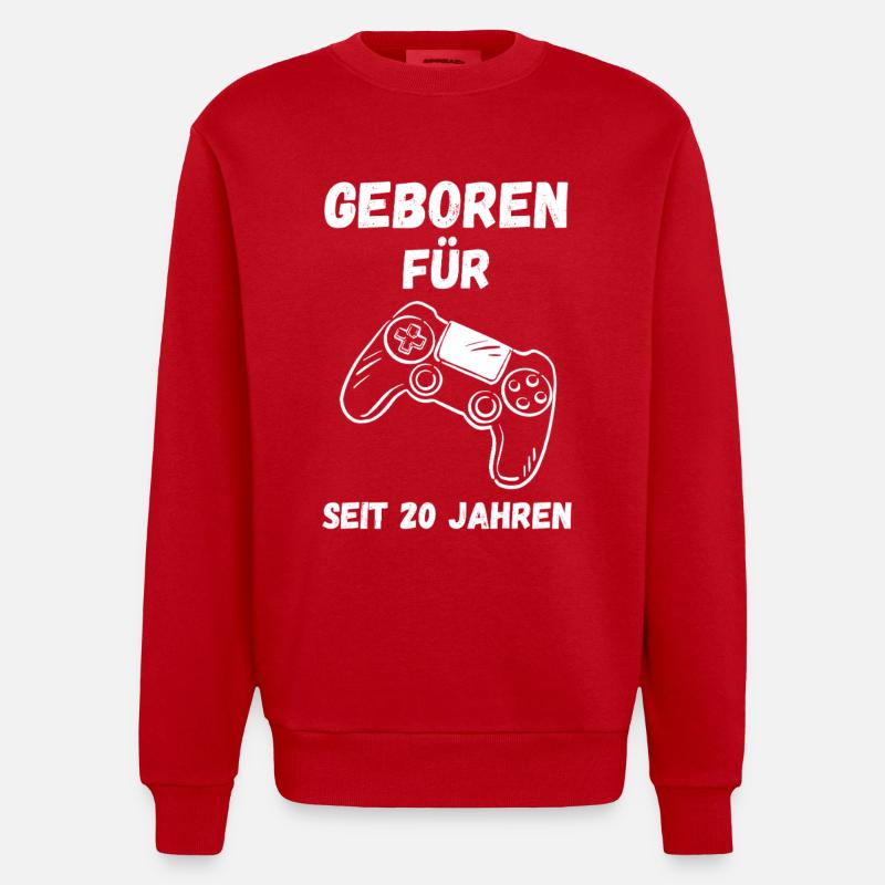 Né pour le jeu vidéo - Sweat bio épais oversize fabriqué en UE - rouge
