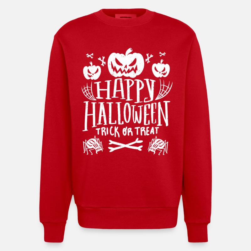 Spukkürbisse Süßes oder Saures - Heavyweight Oversized Organic Crew Neck Made in EU - Rot