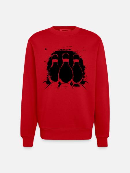 Bowling Graphics - Heavyweight Oversized Organic Crew Neck Made in EU - red
