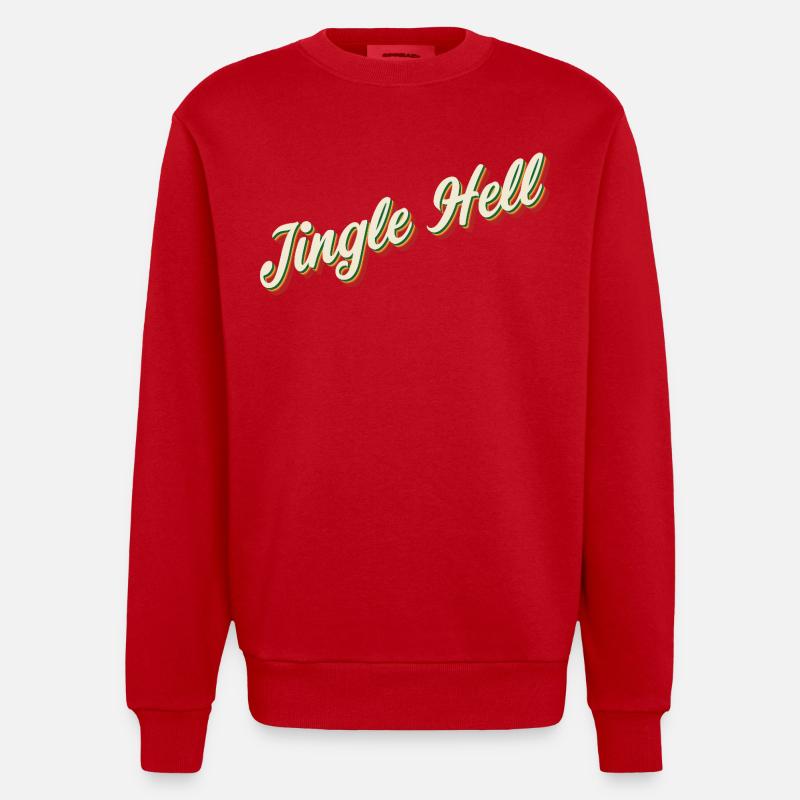 Jingle Hell Conception de Noël - Sweat bio épais oversize fabriqué en UE - rouge