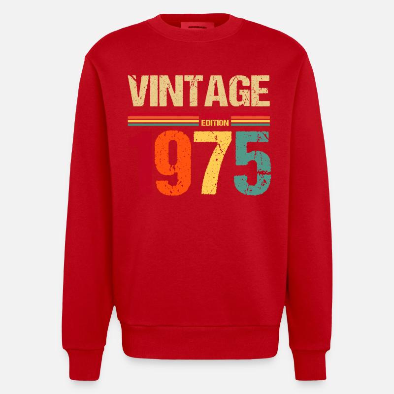 1975 Édition limitée - Sweat bio épais oversize fabriqué en UE - rouge