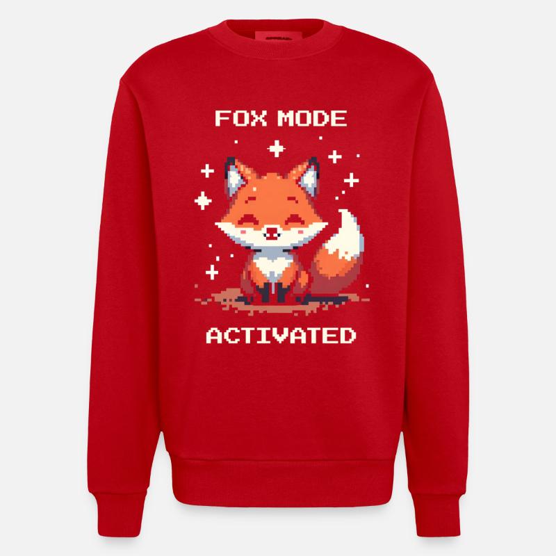 Fox Mode Enabled | Shifter - Heavyweight Oversized Organic Crew Neck Made in EU - red