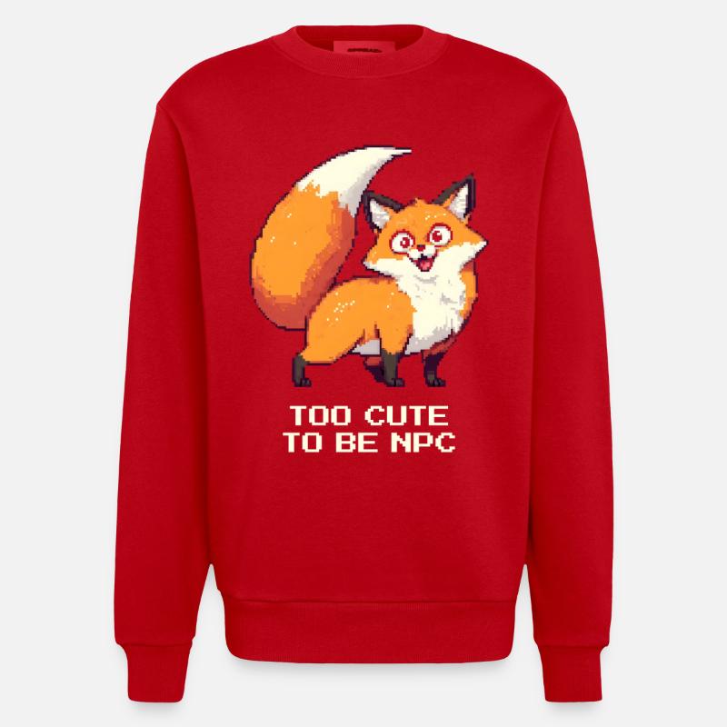 Derpy Fuchs mit Main-Character-Energy - Heavyweight Oversized Organic Crew Neck Made in EU - Rot