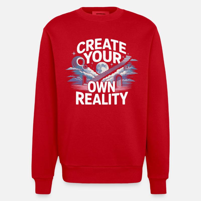Façonner sa propre réalité - Sweat bio épais oversize fabriqué en UE - rouge