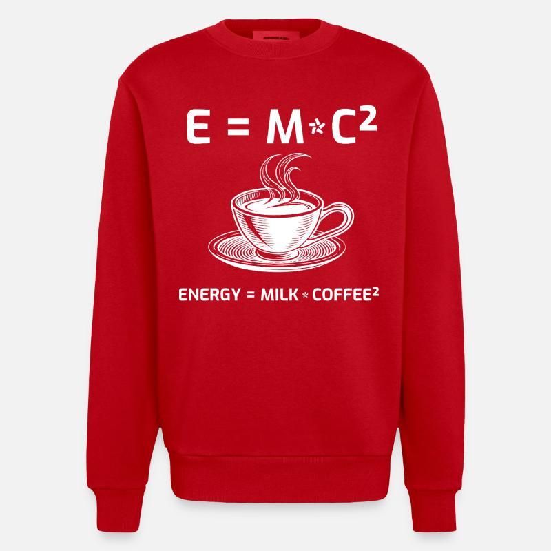 Kaffeetrinker Kaffeeformel E=MC2 - Heavyweight Oversized Organic Crew Neck Made in EU - Rot