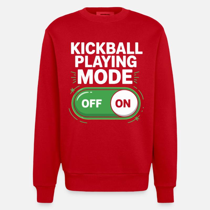 Mode de jeu Kickball activé désactivé - Sweat bio épais oversize fabriqué en UE - rouge