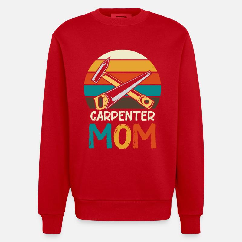 Schreiner Mutter Retro Werkzeug - Heavyweight Oversized Organic Crew Neck Made in EU - Rot