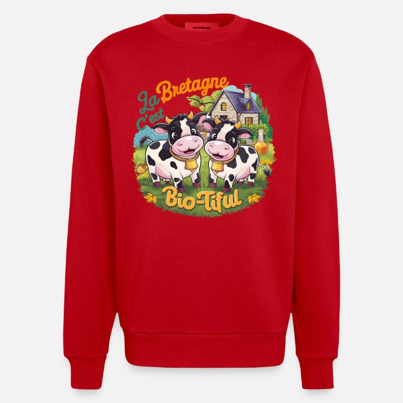 Lustige Brittany Geschenk Brittany ist biotisch - Heavyweight Oversized Organic Crew Neck Made in EU - Rot