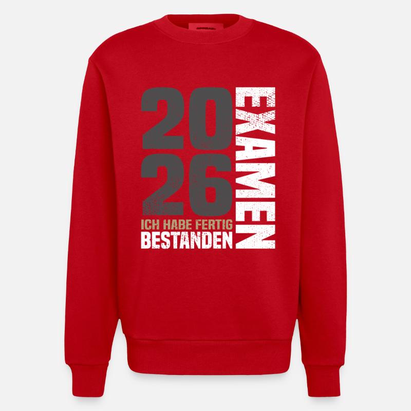 Exam passed 2026 - I'm done - Heavyweight Oversized Organic Crew Neck Made in EU - red