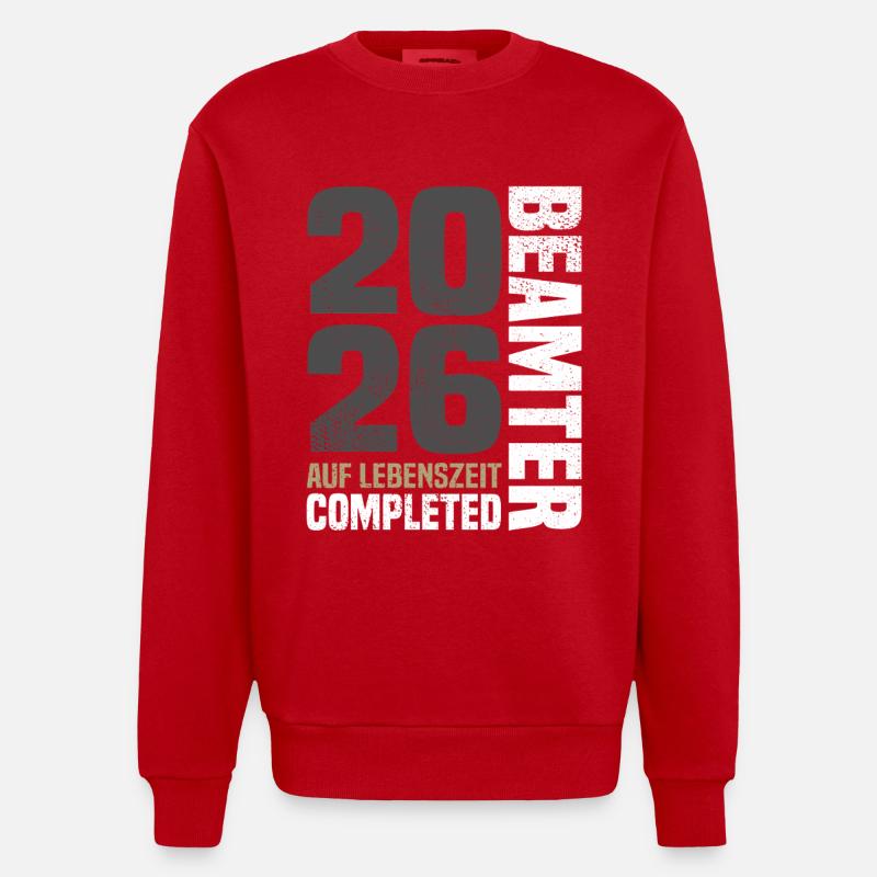 Beamter Auf Lebenszeit 2026 - Heavyweight Oversized Organic Crew Neck Made in EU - Rot