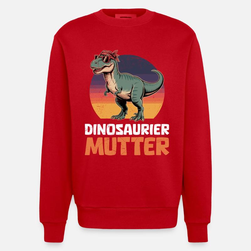 Future Maman DINOSAURE MOM Drôle - Sweat bio épais oversize fabriqué en UE - rouge