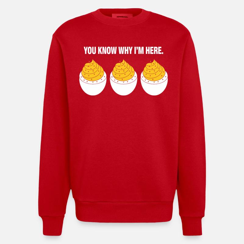 Gefüllte Eier - Heavyweight Oversized Organic Crew Neck Made in EU - Rot