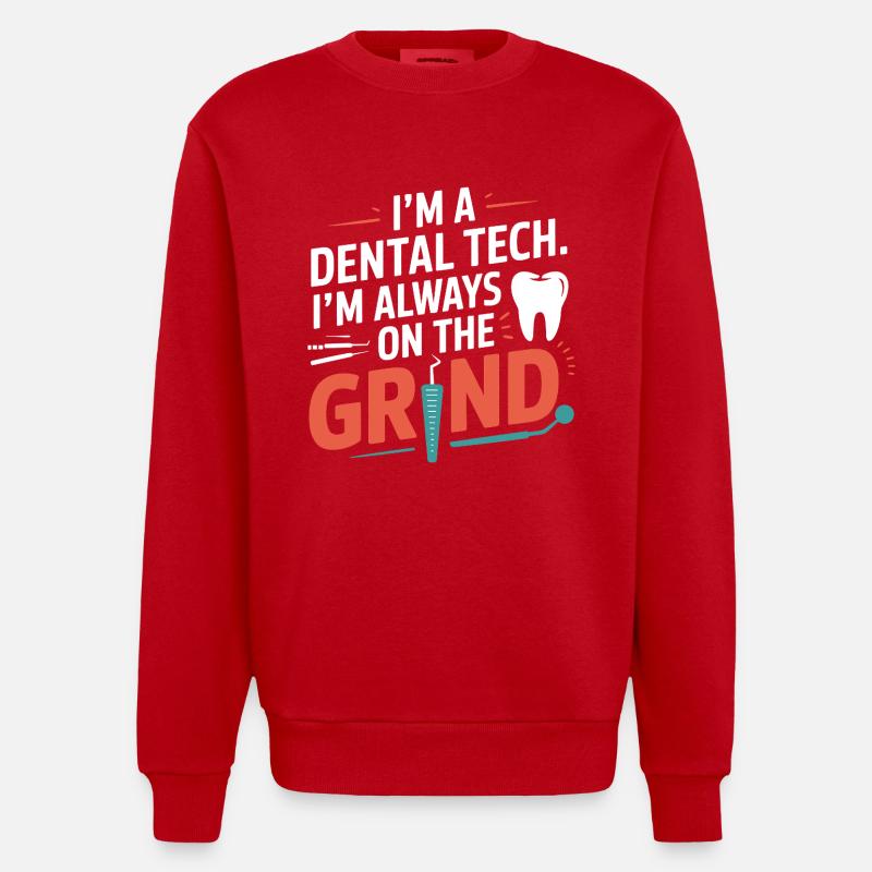 Dentalkeramik-Maltechnik - Heavyweight Oversized Organic Crew Neck Made in EU - Rot