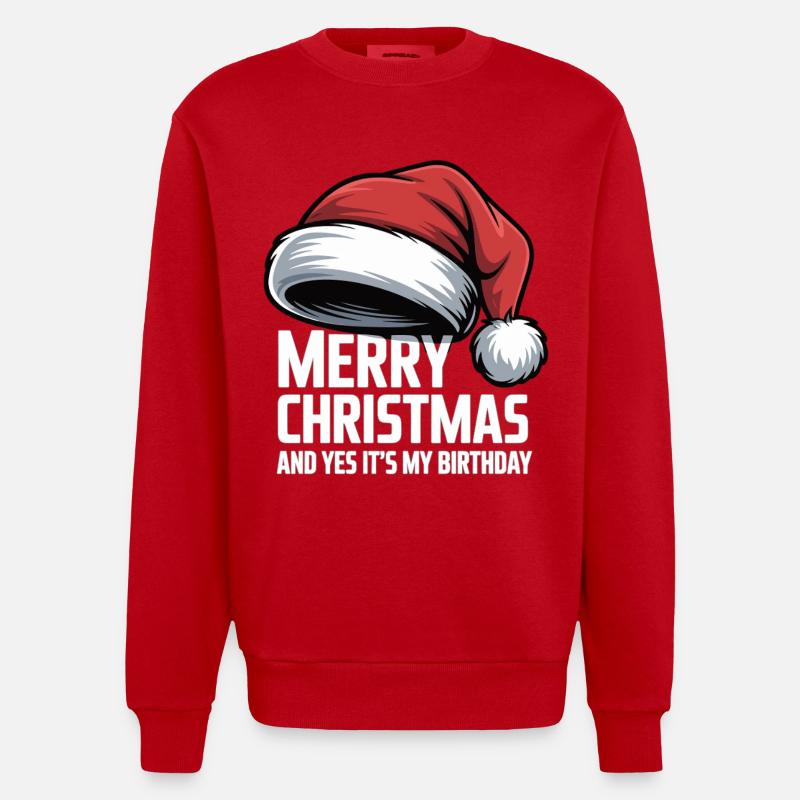 Idée cadeau d’anniversaire de Noël - Sweat bio épais oversize fabriqué en UE - rouge