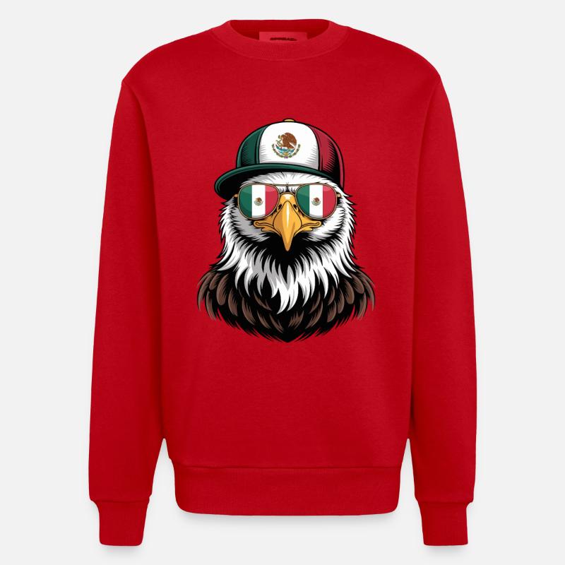 Lunettes de soleil rétro Mexican Eagle - Sweat bio épais oversize fabriqué en UE - rouge
