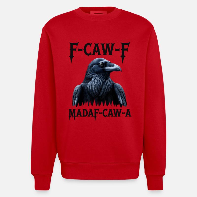 F-Caw Mada-Caw-A Raben-Design - Heavyweight Oversized Organic Crew Neck Made in EU - Rot