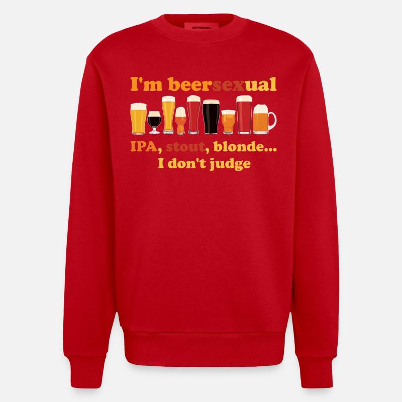 Ich bin ein biersexueller Biertrinker - Heavyweight Oversized Organic Crew Neck Made in EU - Rot