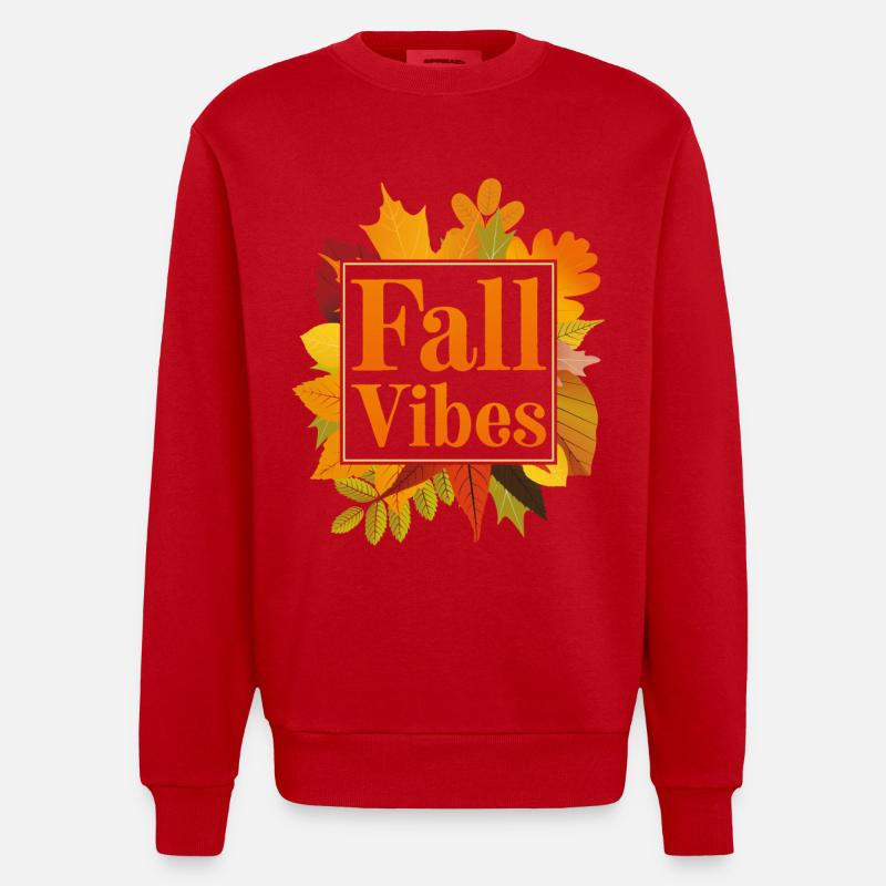 Herbststimmung - Heavyweight Oversized Organic Crew Neck Made in EU - Rot