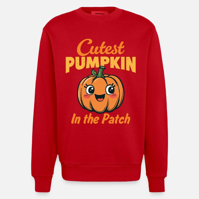 La citrouille la plus mignonne du patch - Sweat bio épais oversize fabriqué en UE - rouge