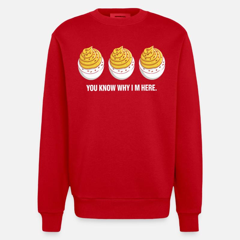 Gefüllte Eier - Heavyweight Oversized Organic Crew Neck Made in EU - Rot