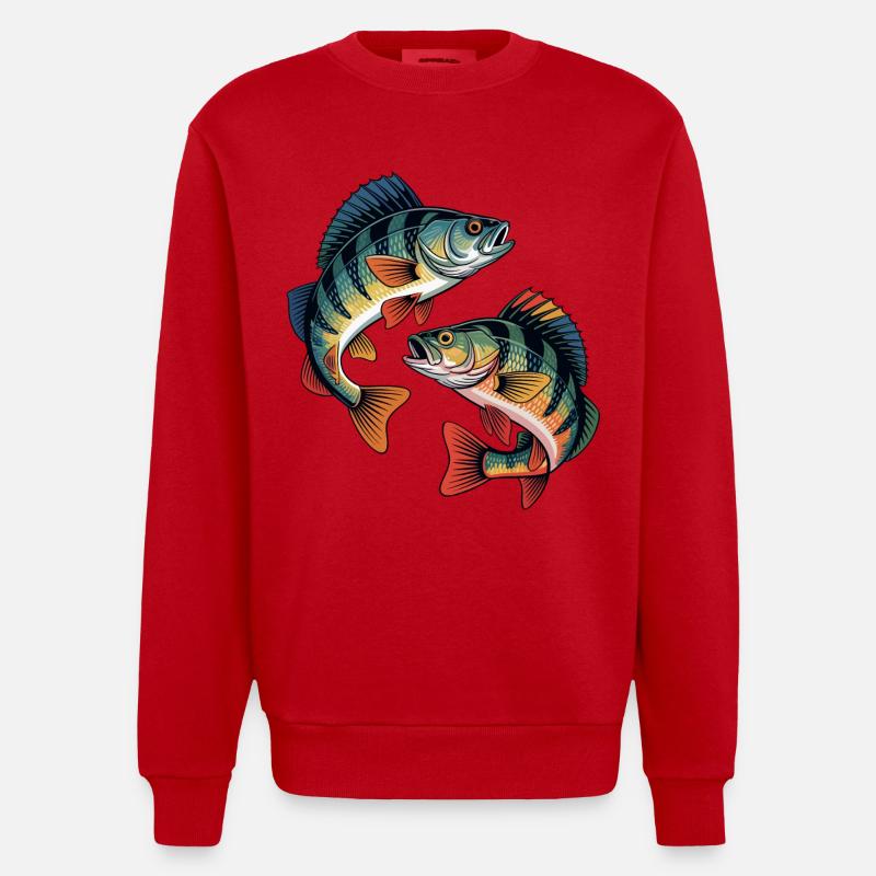 Deux perchoirs de saut - Sweat bio épais oversize fabriqué en UE - rouge