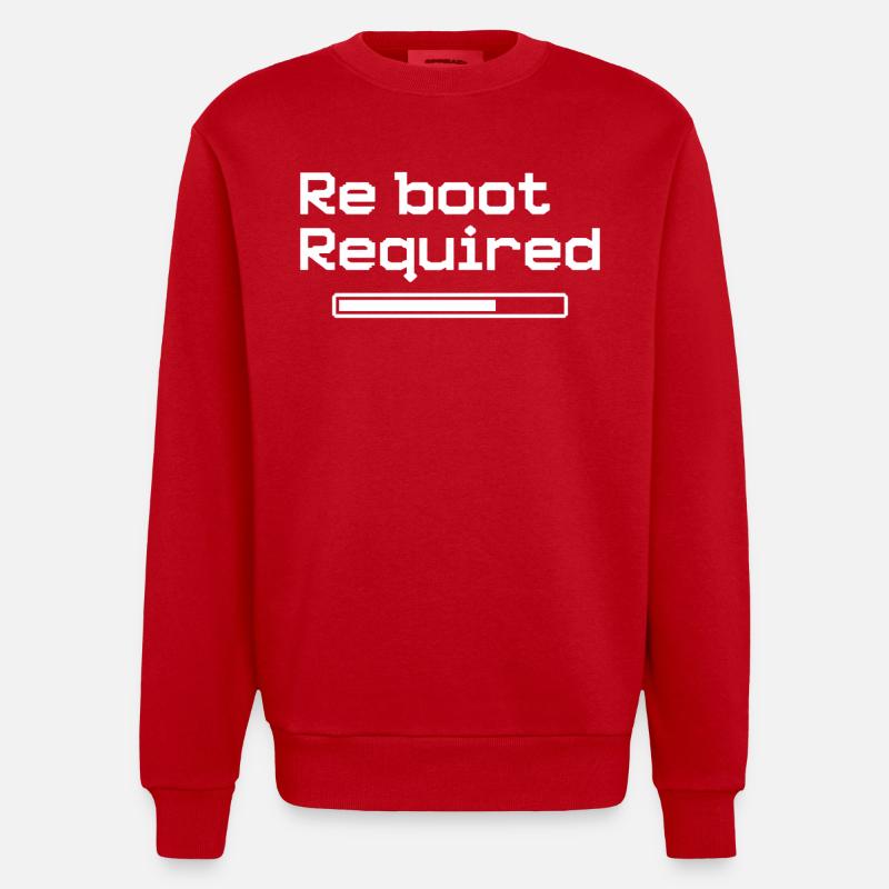 Reboot Required – Retro-Gaming-Style - Heavyweight Oversized Organic Crew Neck Made in EU - Rot