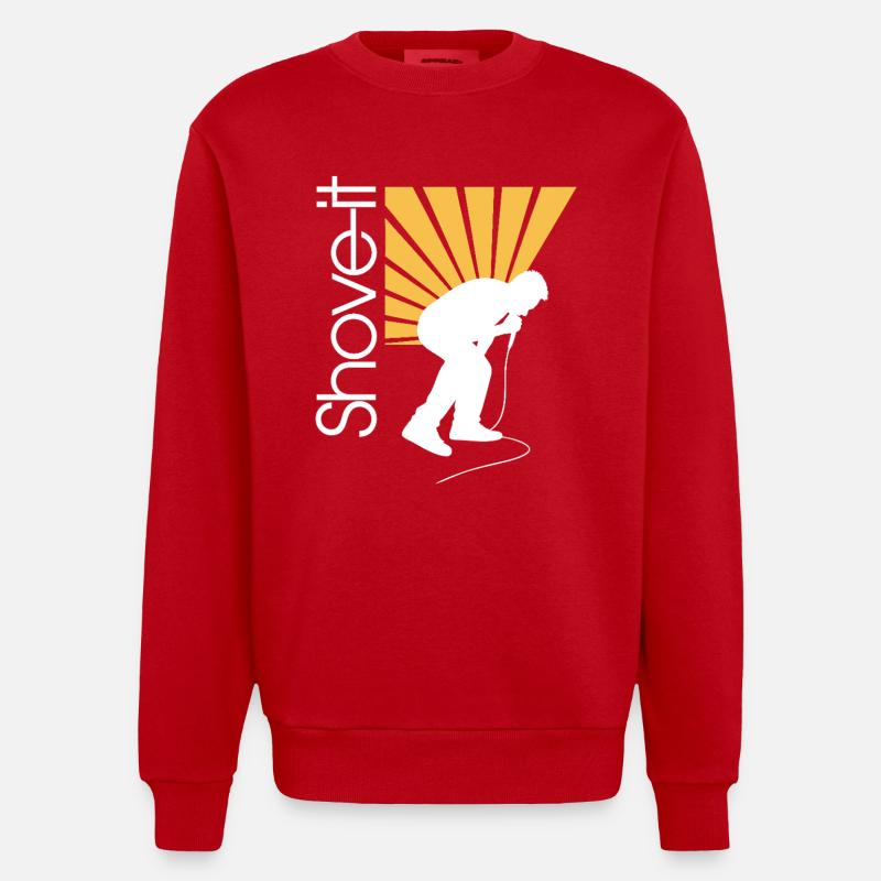 SCHIEB ES, SCHIEB ES!! -AFFE - Heavyweight Oversized Organic Crew Neck Made in EU - Rot