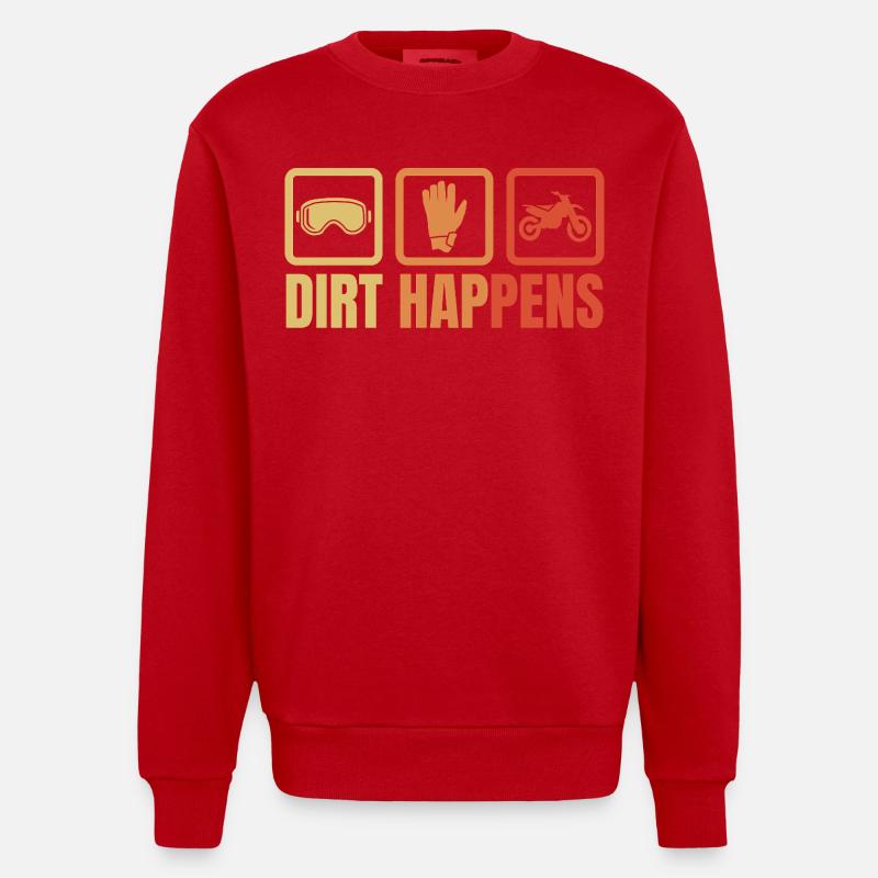 Man wird dreckig - Heavyweight Oversized Organic Crew Neck Made in EU - Rot