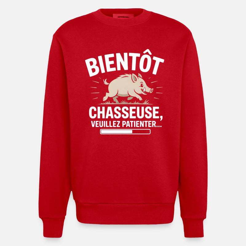 Bald ein Jäger - Heavyweight Oversized Organic Crew Neck Made in EU - Rot