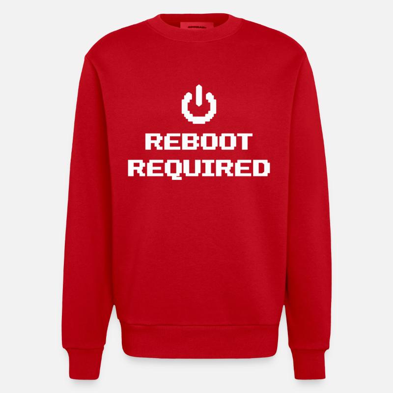 REBOOT REQUIRED Neustart Erforderlich - Heavyweight Oversized Organic Crew Neck Made in EU - Rot