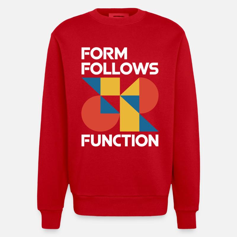 Bauhaus Architecture Architecte - Sweat bio épais oversize fabriqué en UE - rouge