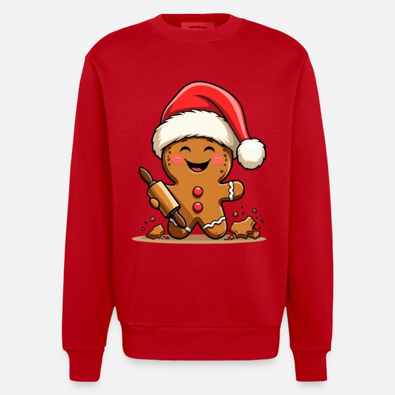 Pain d’épices de Noël avec glaçage - Sweat bio épais oversize fabriqué en UE - rouge