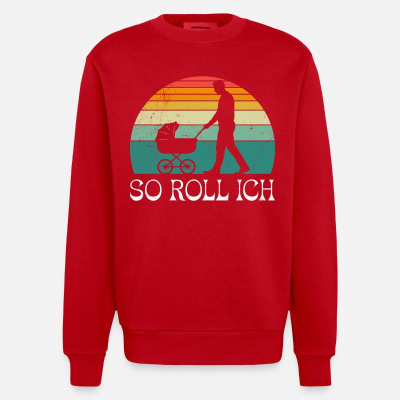 Bald Papa SO ROLL ICH LUSTIG - Heavyweight Oversized Organic Crew Neck Made in EU - Rot