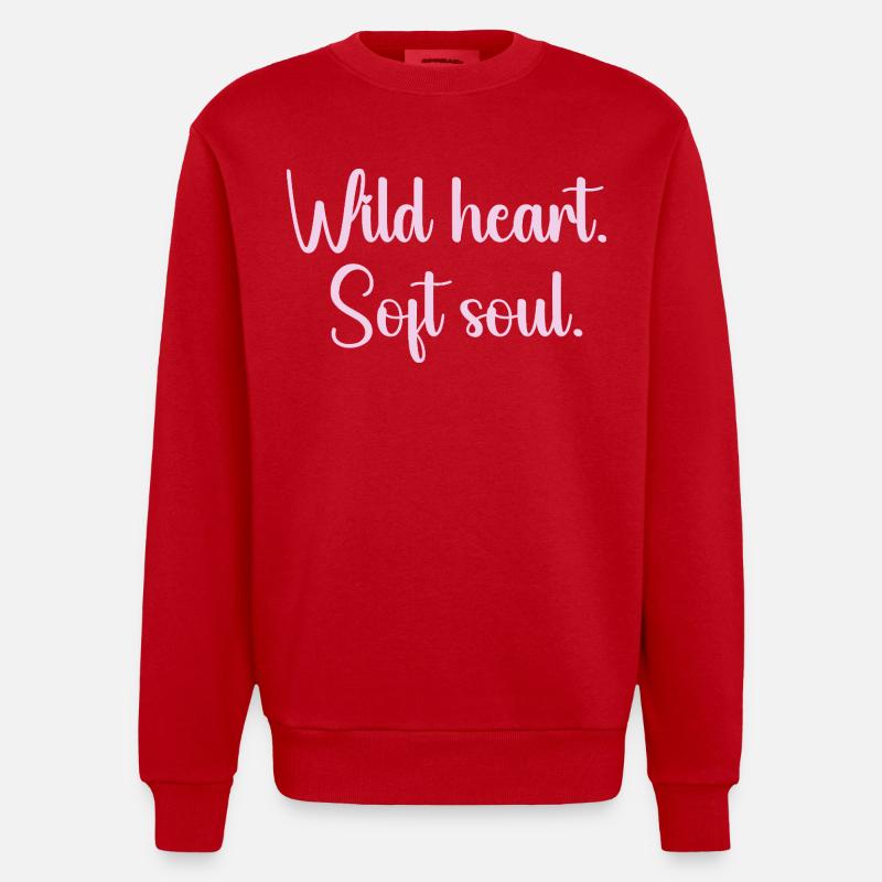 Cœur Sauvage Âme Douce - Sweat bio épais oversize fabriqué en UE - rouge