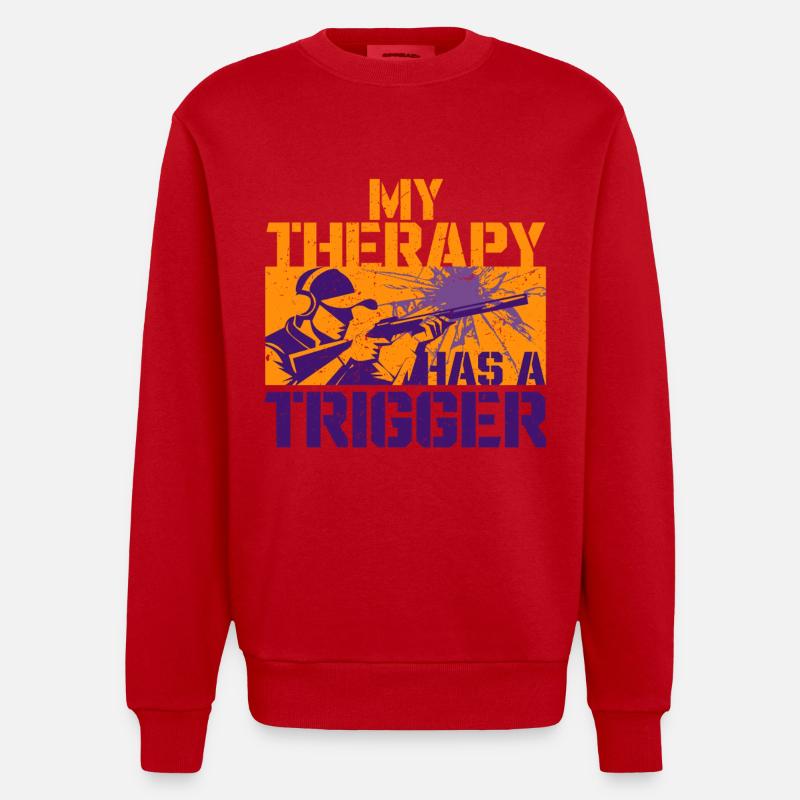 Tontaubenschießen Wurfscheibenschießen - Heavyweight Oversized Organic Crew Neck Made in EU - Rot