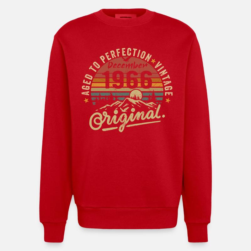 Legenden wurden im Dezember 1966 - Heavyweight Oversized Organic Crew Neck Made in EU - Rot