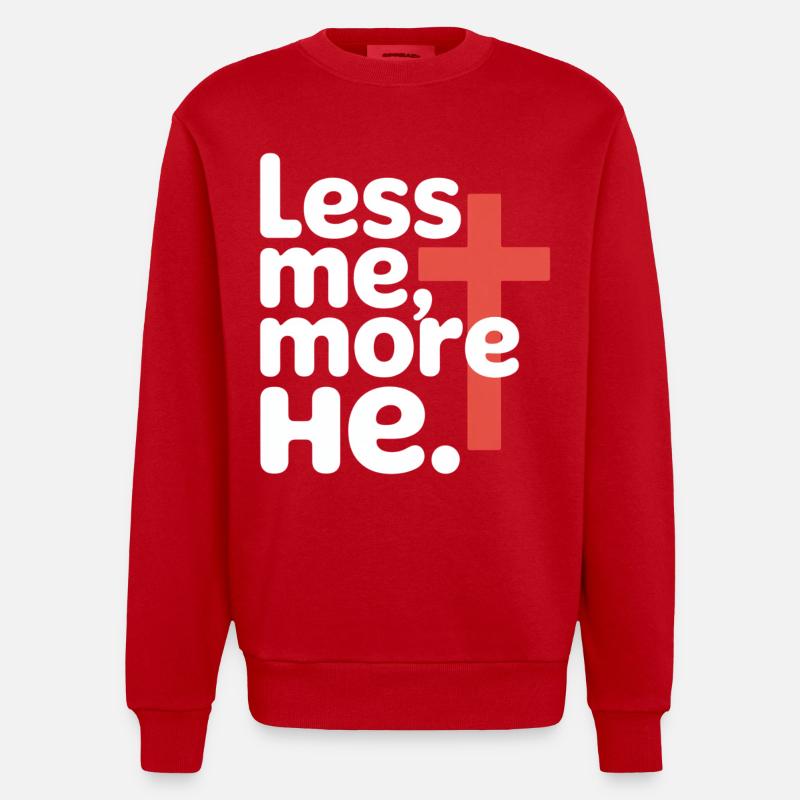 Moins moi plus Il Foi chrétienne - Sweat bio épais oversize fabriqué en UE - rouge