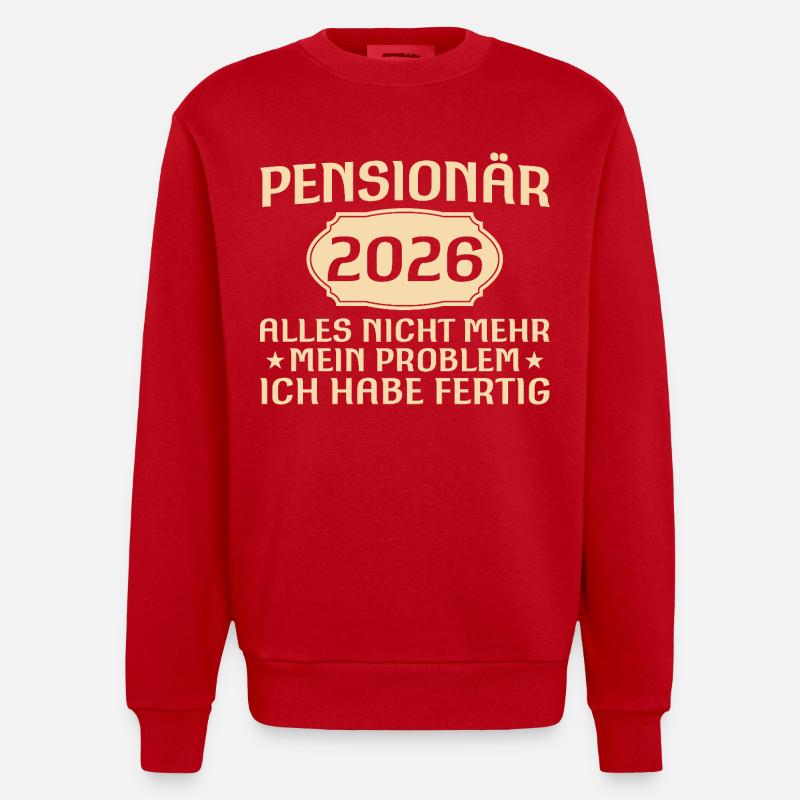 Pension Adieu Collègue Retraité 2026 - Sweat bio épais oversize fabriqué en UE - rouge