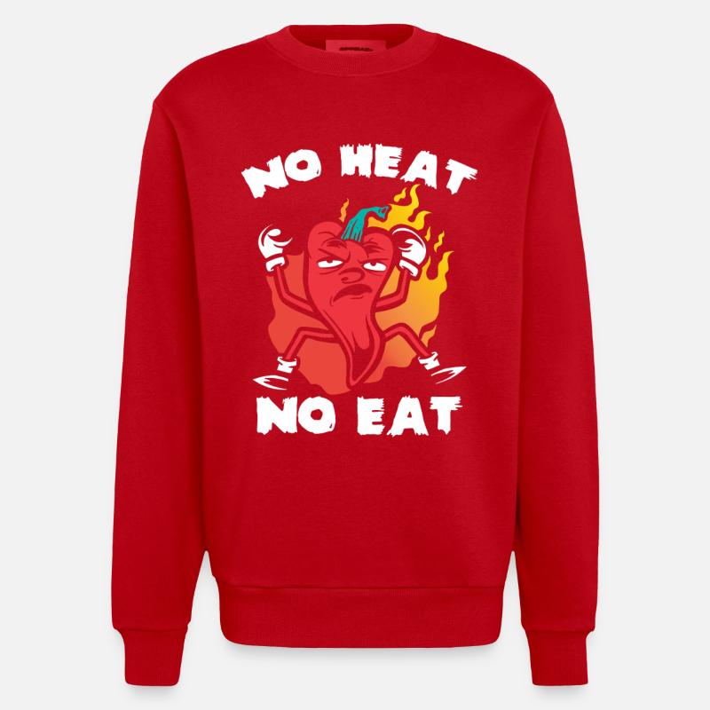 Chili Herz Kein Fleisch - Heavyweight Oversized Organic Crew Neck Made in EU - Rot