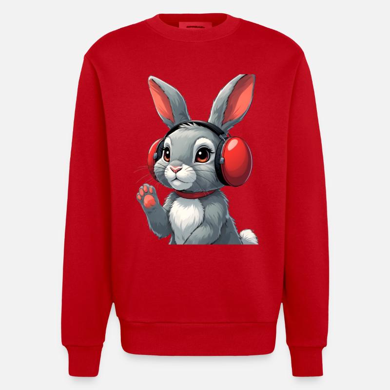 Casque Bunny Cuddly Bunny - Sweat bio épais oversize fabriqué en UE - rouge