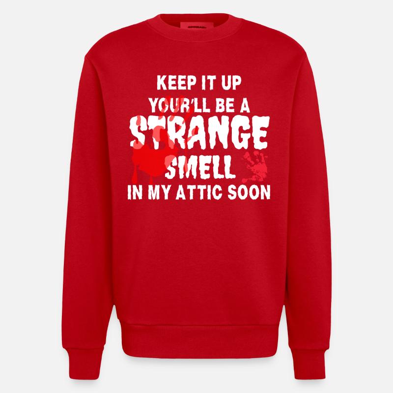 Dachboden Echos Rote Hand - Heavyweight Oversized Organic Crew Neck Made in EU - Rot